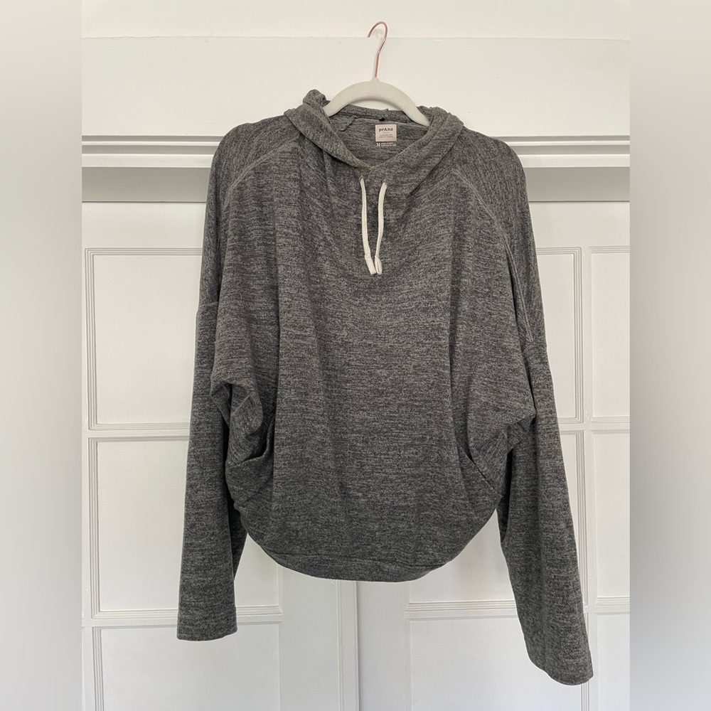 Heather gray lightweight Prana hoodie size M